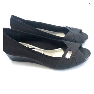 Anne Klein Sport Peep Toe Wedges